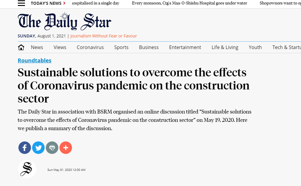 Sustainable solutions to overcome the effects of Coronavirus pandemic on the construction sector